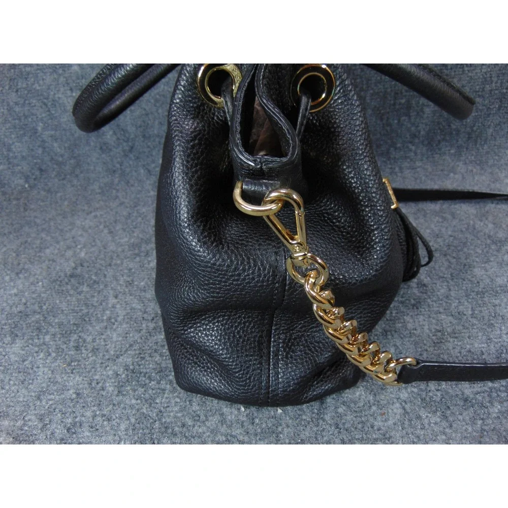 Michael Kors Suri Bucket Purse Black Leather Drawstring Tassel Chain‎ Strap